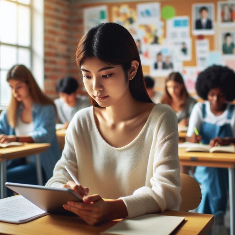 ipad を学生が活用している