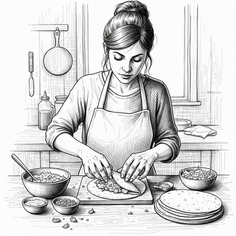 トルティーヤ で料理