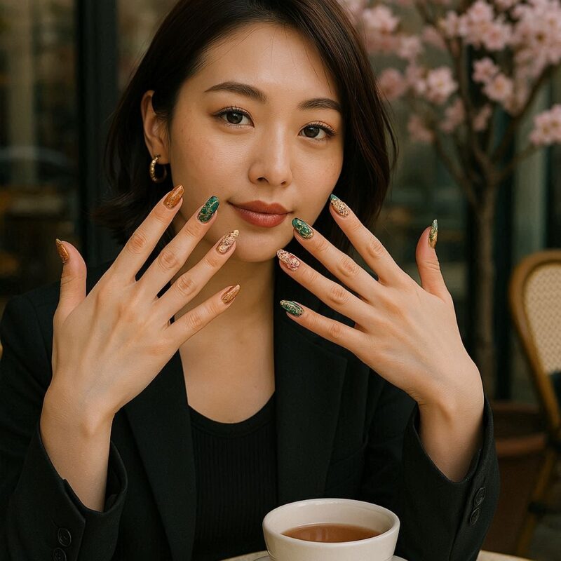 ペロリンを付けている女性