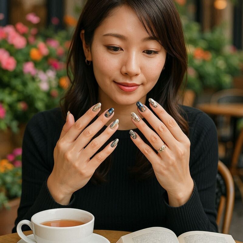 ペロリンを付けている女性