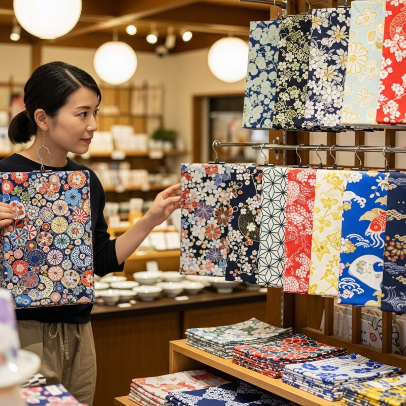 風呂敷 の大判 を探している女性