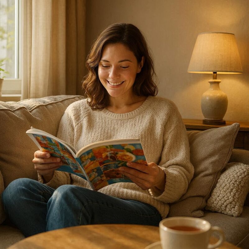 ジェンナ 雑誌 見ている女性