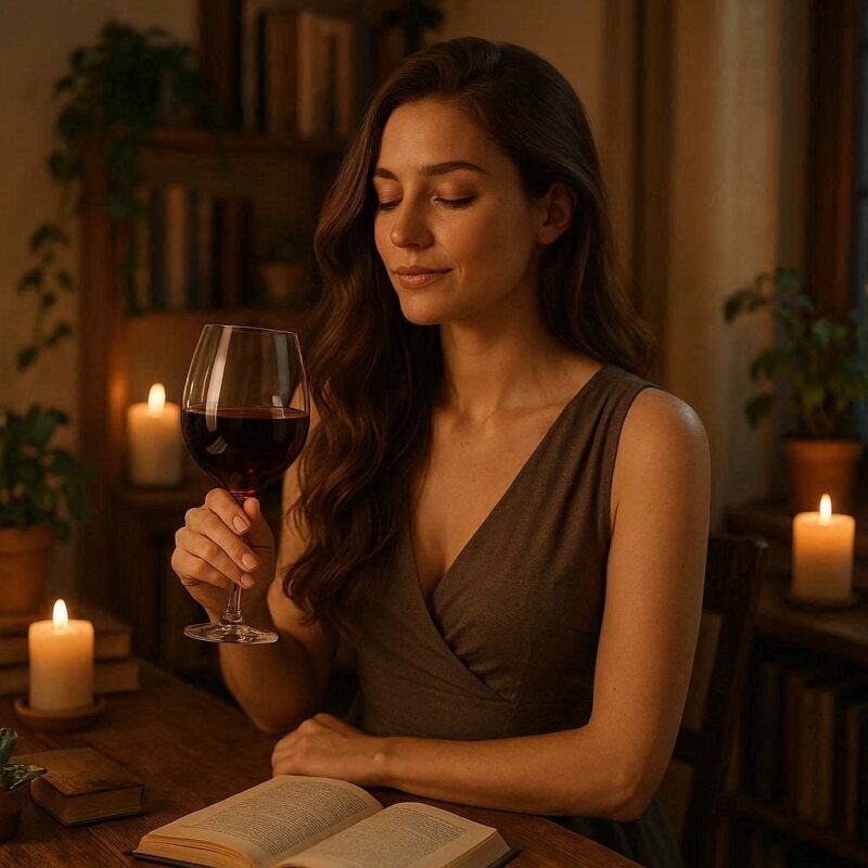 689 ワインを飲んでいる女性