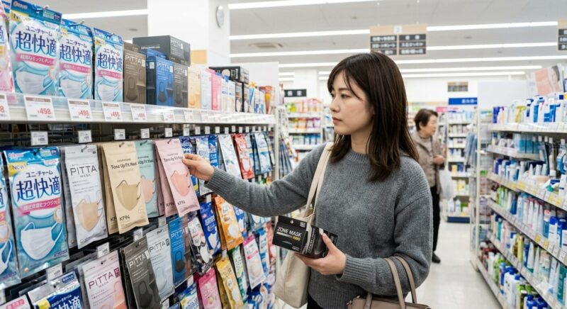 zone マスクを探している女性