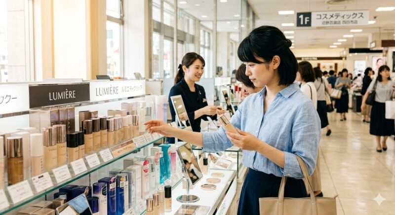 化粧をしている女性