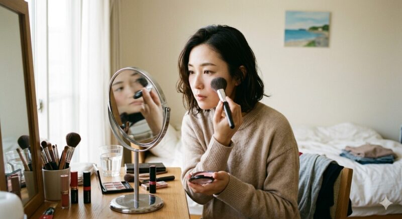 化粧をしている女性