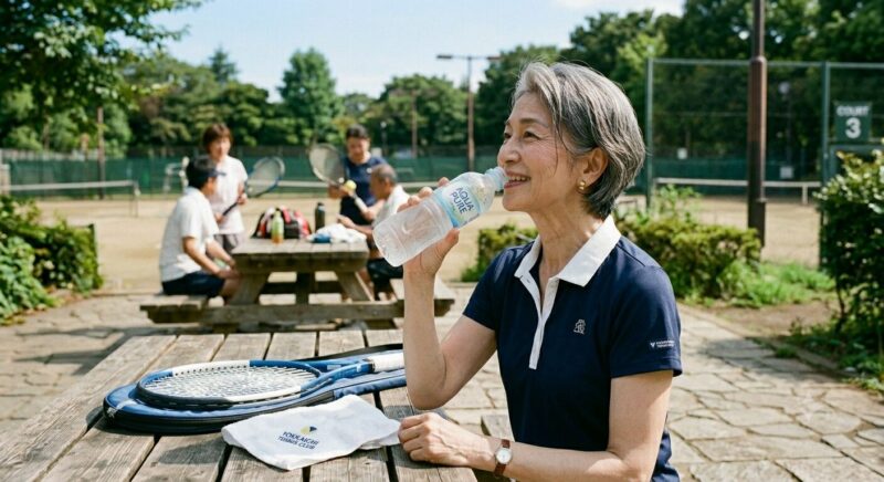 コカコーラ ペット ボトルを飲んでいる女性