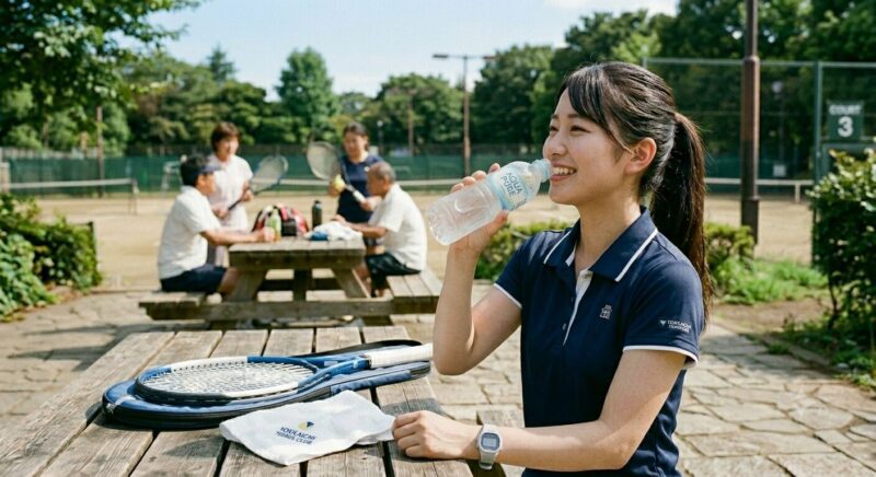 コカコーラ ペット ボトルを飲んでいる女性