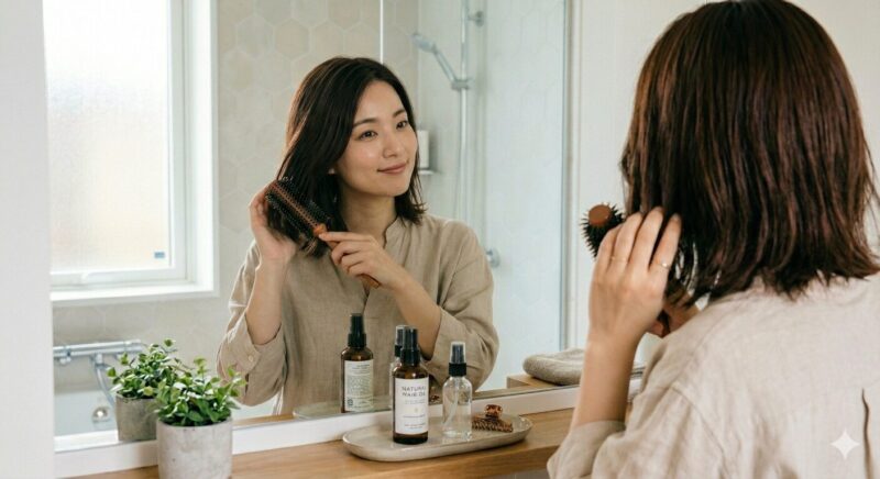 ウルリス ヘア スティック でドライヤーをしている女性