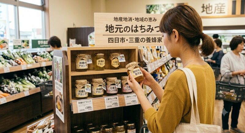スーパーで、はちみつを探している