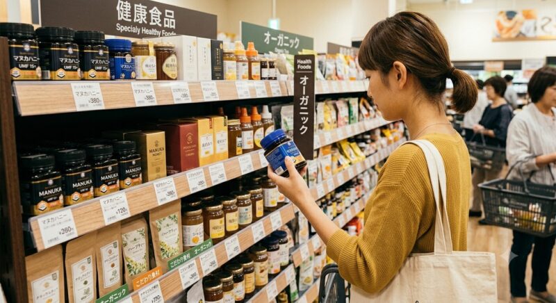 スーパーで、はちみつを探している