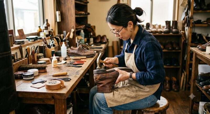 アド カラー で靴などを修正している